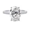 Large Oval White Gold Plated Zircon Ring – Popular European and American Women's Engagement Jewelry