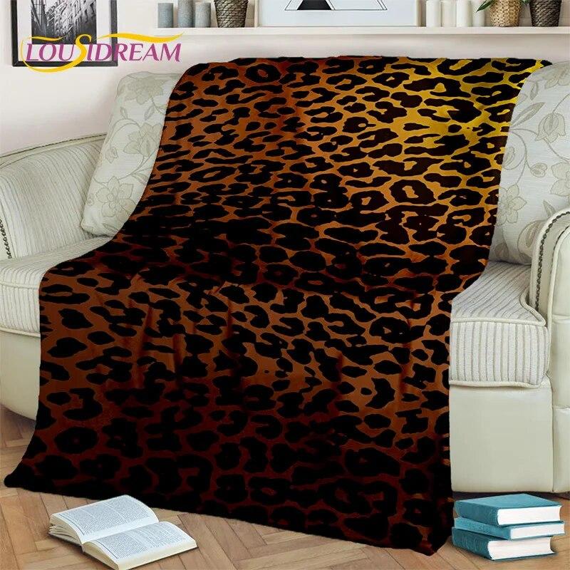 3D Wild Sexy Leopard Stripe Print Blanket,Soft Throw Blanket for Home Bedroom Bed Sofa Picnic Travel Office Cover Blanket Kids