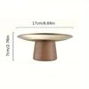 WIKHOSTAR Stainless Steel Cake Tray Wooden Base Fruit Display Plate Dessert Plate Dining Table Home Decoration Ornaments