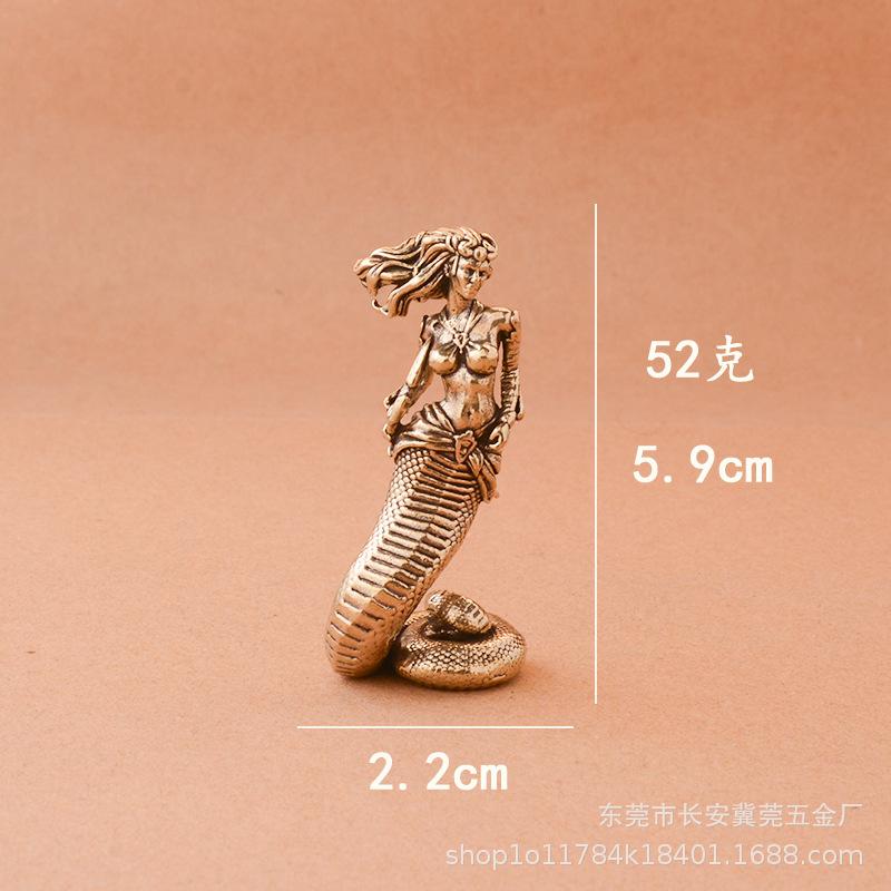 Brass Medusa Ornament Ancient Greek Snake Girl Crafts Home Office Tabletop Ornament Game Model