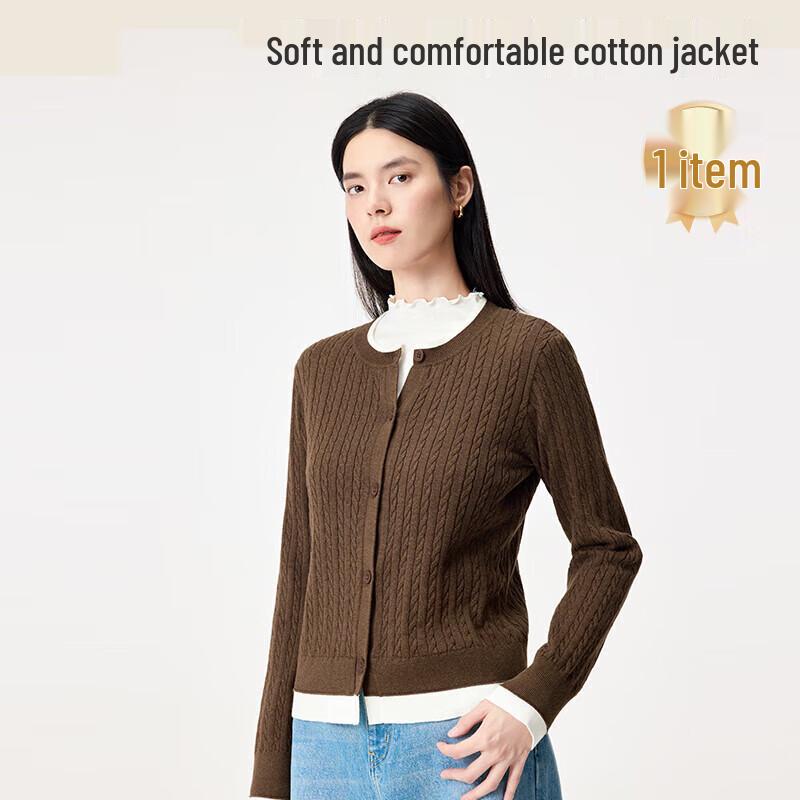 

Purcotton 100% Wind-Soft Cotton Far-Infrared Warm Cardigan Jacket XL