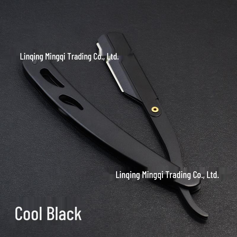 Vintage All-Metal Black Manual Razor: Barber Shaving & Eyebrow Trimmer