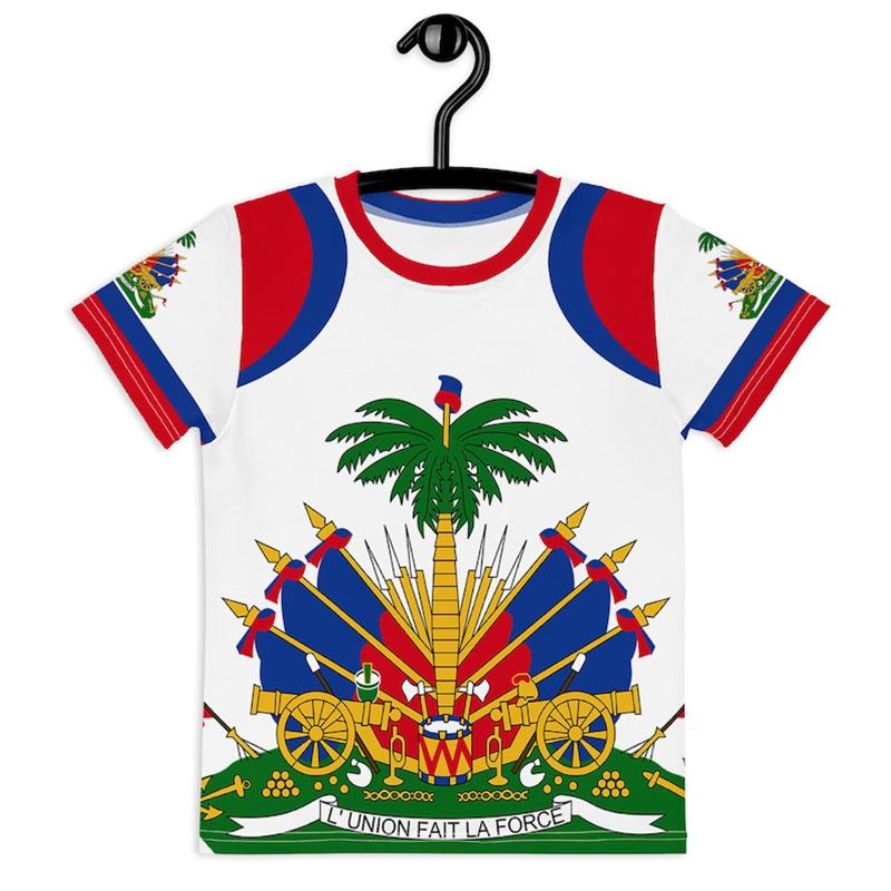 Summer Men's Haitian Flag Short Sleeved T-shirt 3D Printed Haitian Emblem Symbol Retro Top Personalized Fashion Street Casual Hoodie