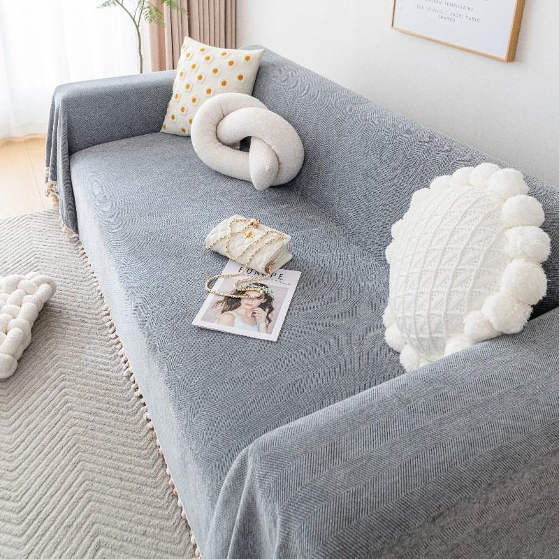 Waterproof Sofa Blanket Chenille Solid Color Furniture Covers Simple Dustproof Antiscratch Couch Protector for Living Room