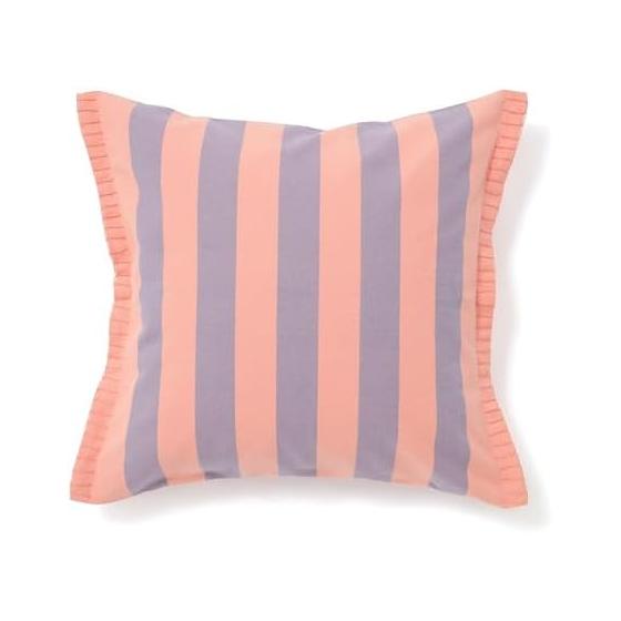 Francfranc Striped Stitch Cushion Cover 45cm x 45cm Purple x Orange