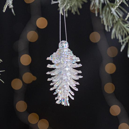 Christmas Tree Ornament Snowflake Deer Bird Icicle Design Sparkling Hanging Decoration Festive Holiday Season Home Decor