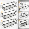 6Pcs Wall-Mounted Seasoning Rack No Drilling Carbon Steel Bathroom Storage Shelf Multifunctional Seasoning Organization Rack