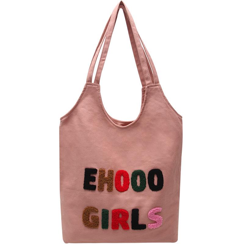 Spring Bag Canvas Bag Retro Washed Cloth Bag Bucket Bag Large Capacity Shoulder Bag