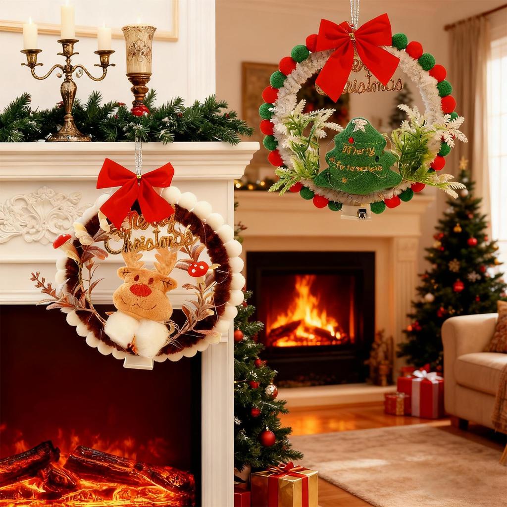 Christmas Wreath Making Kits For Adults Handmade Crafting Set With LED Light Festive Farmhouse Wreath For Art Teachers Family