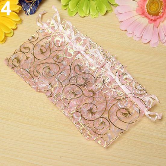 100Pcs Organza Gift Bags Jewellery Christmas Wedding Party Packing Pouches