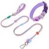 Dog Leash & Collar Set with AirTag Holder For Small Medium Large Dogs,5 FT Double Rope Leashes with Adjustable Reflective Collar