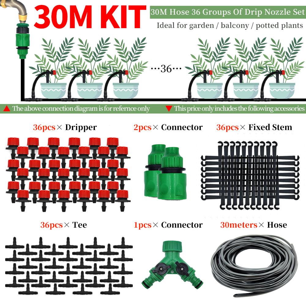 Greenhouse 5M-50M DIY Drip Irrigation System Automatic Watering Garden Hose Micro Drip Watering Kits with Adjustable Drippers