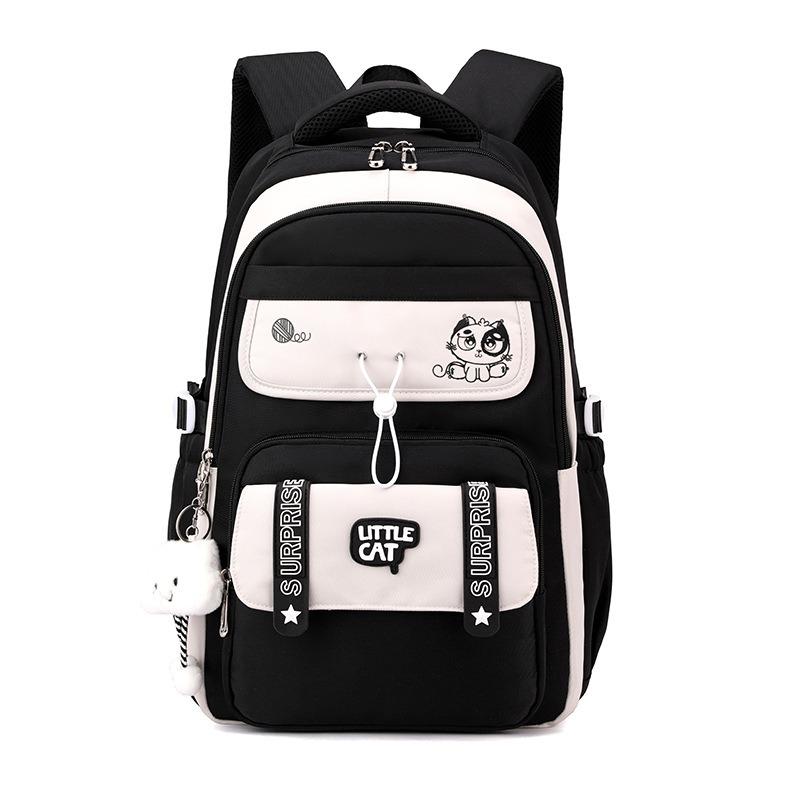 

Middle High School Student Backpack Schoolbag for Girls Large-capacity Waterproof Bookbag College Student Backpack for Laptop чёрный