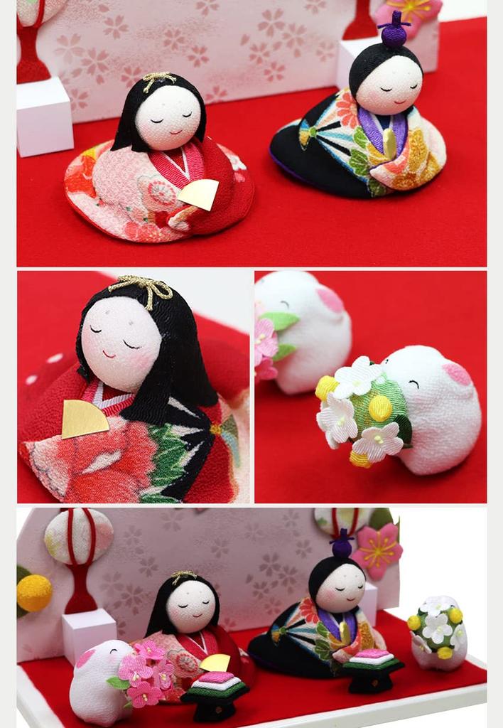 Osaka Choseido Original Hina Mini Hina Name Free Wooden Tag Included Crepe Hina Yuzen Osumashi Hina Doll, Compact, Doll, Engraved, (Sent Separately),