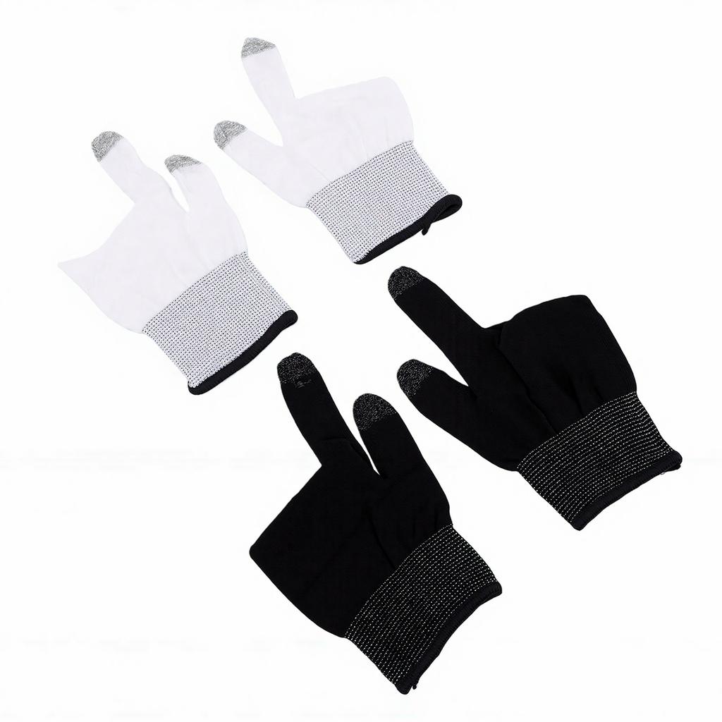 Gants de Jeu Mobile Haute Sensibilité Sans Couture Écran Tactile Jeu Mobile Manches de Doigts Noir Blanc