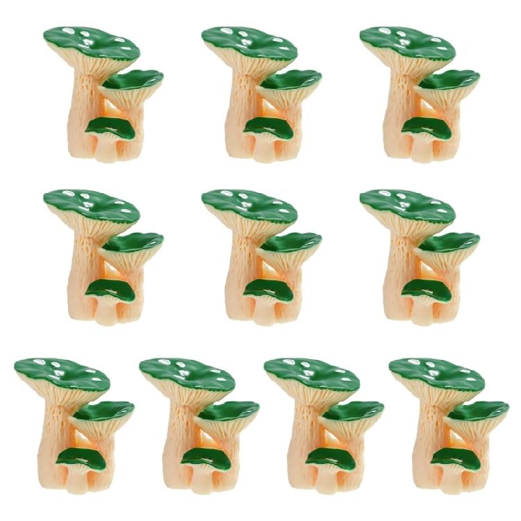 10Pcs Resin Mushrooms for Garden and Home Decoration Ornaments for Cake Decorating Ornaments
