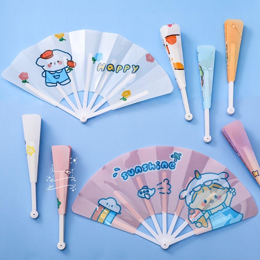 

Folding 7-fold Fan Cartoon Hand Held Fan Portable Cartoon Folding Fan Wedding