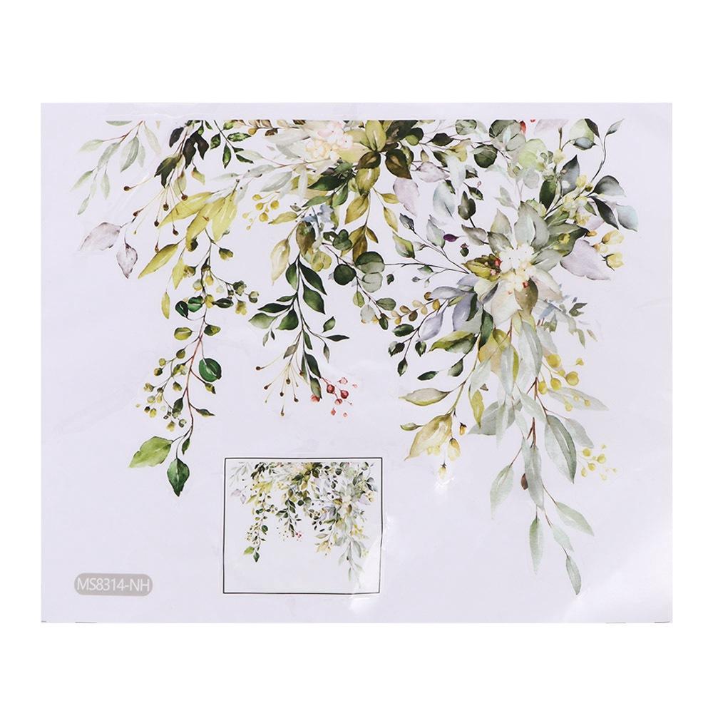 Decorative Wall Home Decor Bathroom Plant Toilet Sticker Wall Decals Flower Leaf Sticker Art Mural