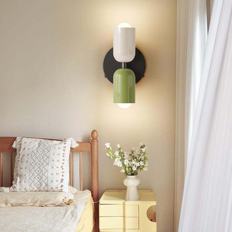 French Nordic Cream Double Head Wall Lamp for Bedroom & Dining Room