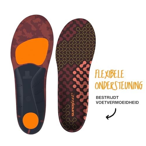 Superfeet Active Cushion Low Arch Insoles [Authorized Distributor] Shock Absorbing Cushion Type for Running and Walking, Orange, Size D (25-27cm)