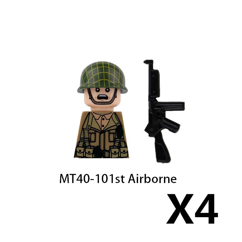 Military Soldier Figure Building Blocks British US French Army Weapons 101 Airborne Division Officer Infantry M1 Toys Gifts D126
