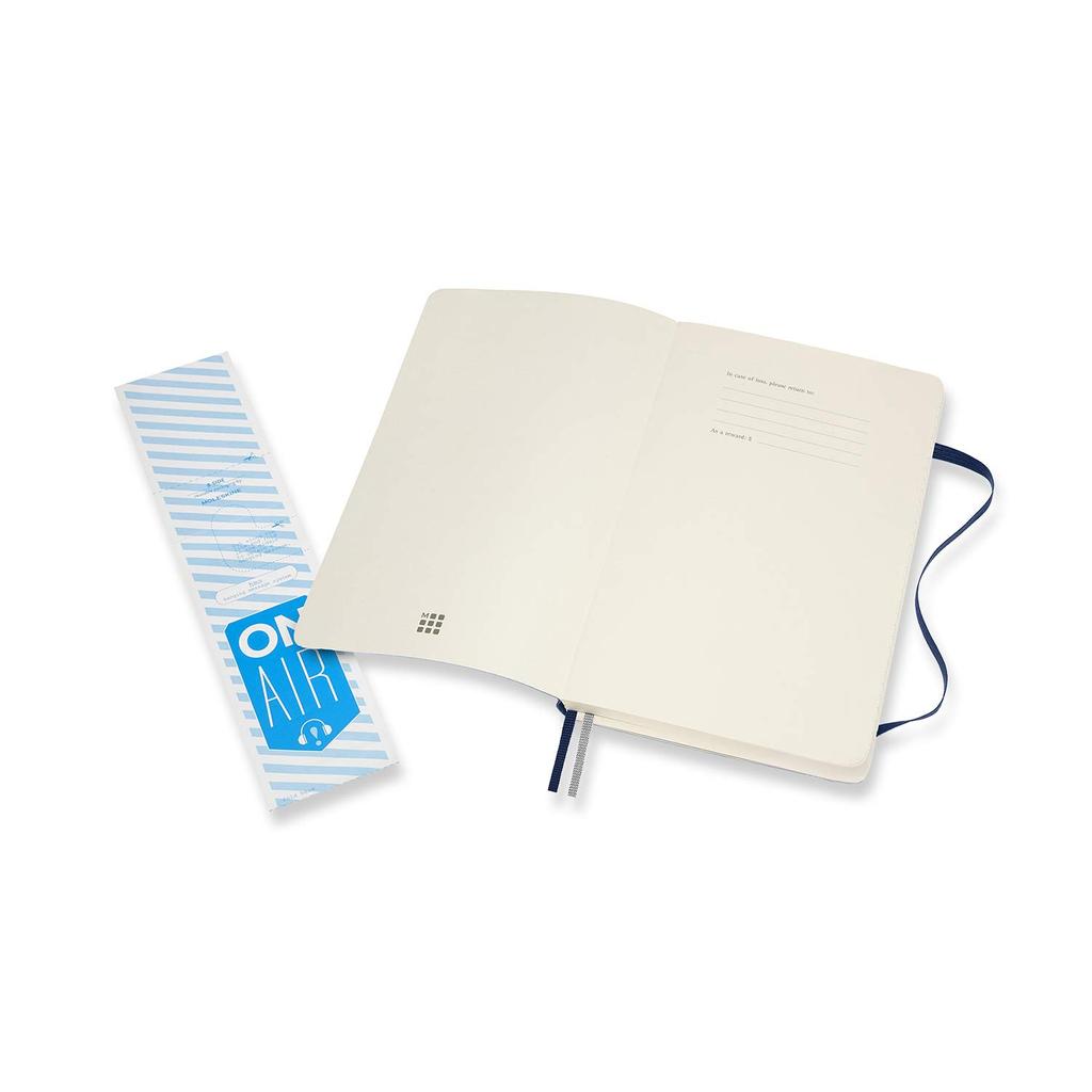 Moleskine Classic Expanded Notebook (400 Pages), Softcover, Horizontal Ruled, Large Size (13cm X 21cm), Sapphire Blue, QP616EXPB20