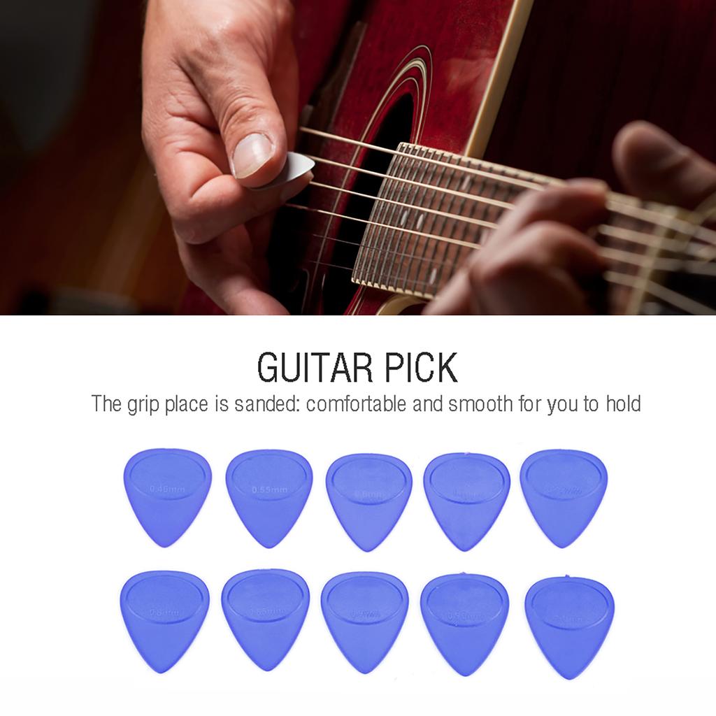 10PCS Guitar Pick Holder Plectrum Musical Instrument Accessory(0.46mm 1mm Thickness)(Blue)