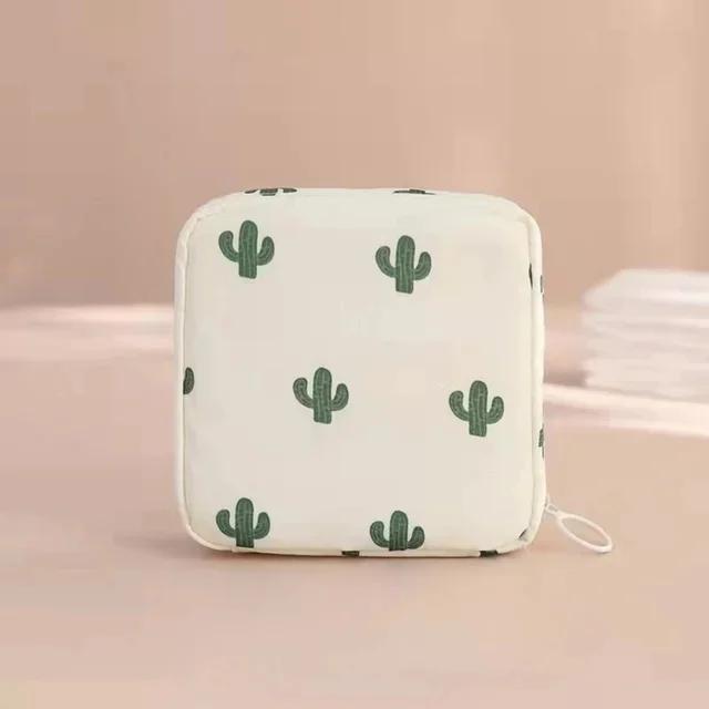

Girls diaper and napkin storage pouch, nylon sanitary pads organizer bag, coin purse jewelry case, credit card zip wallet білий