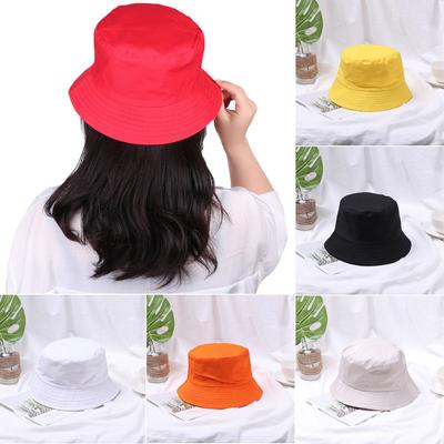 Damen Herren Freizeit Outdoor Sonnenschutz Eimerhut Bonbonfarbe Fischerhut Sonnenkappen