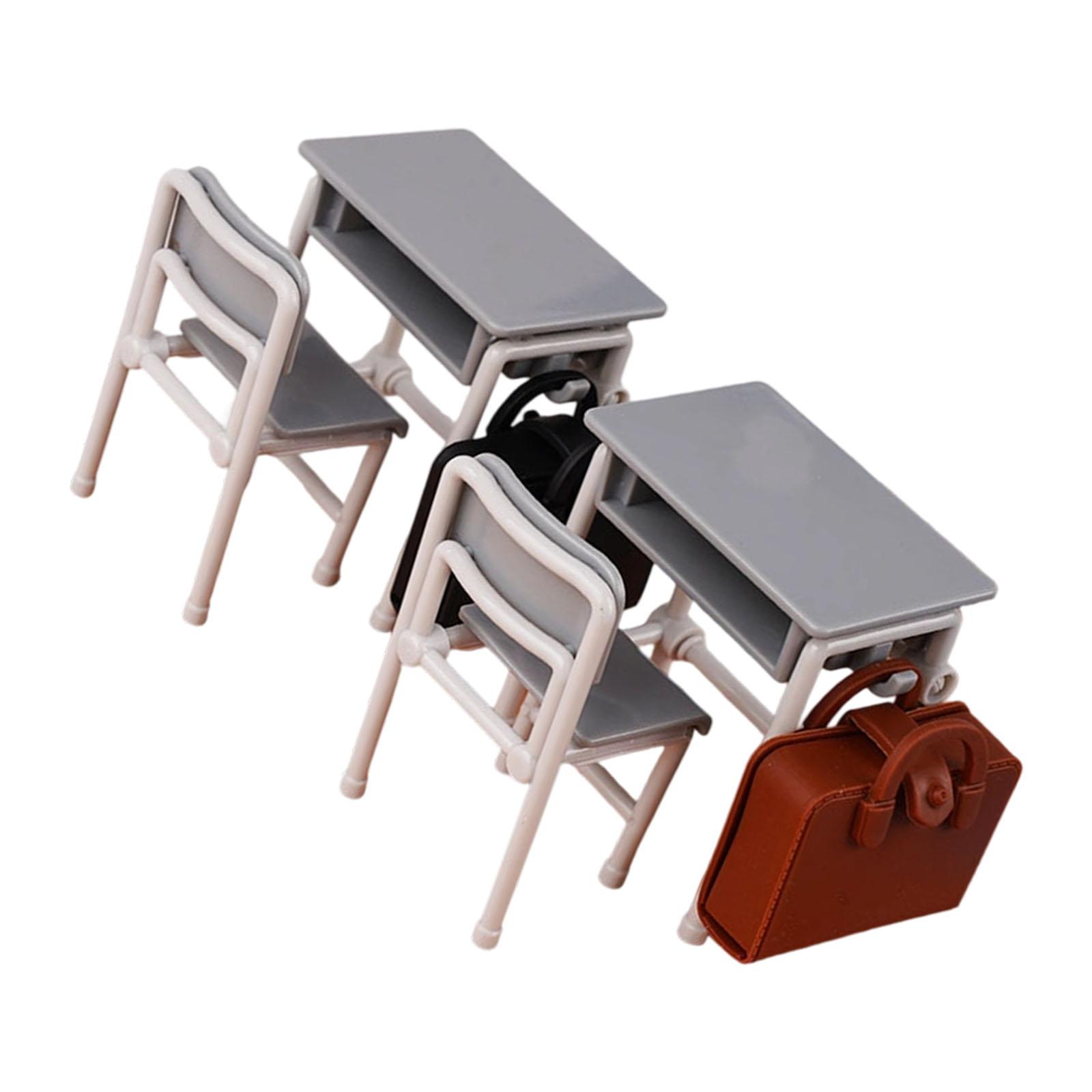

Миниатюрная модель школьной парты и сумки для демонстрации сцены в классе кукольного домика, образовательный выставочный аксессуар