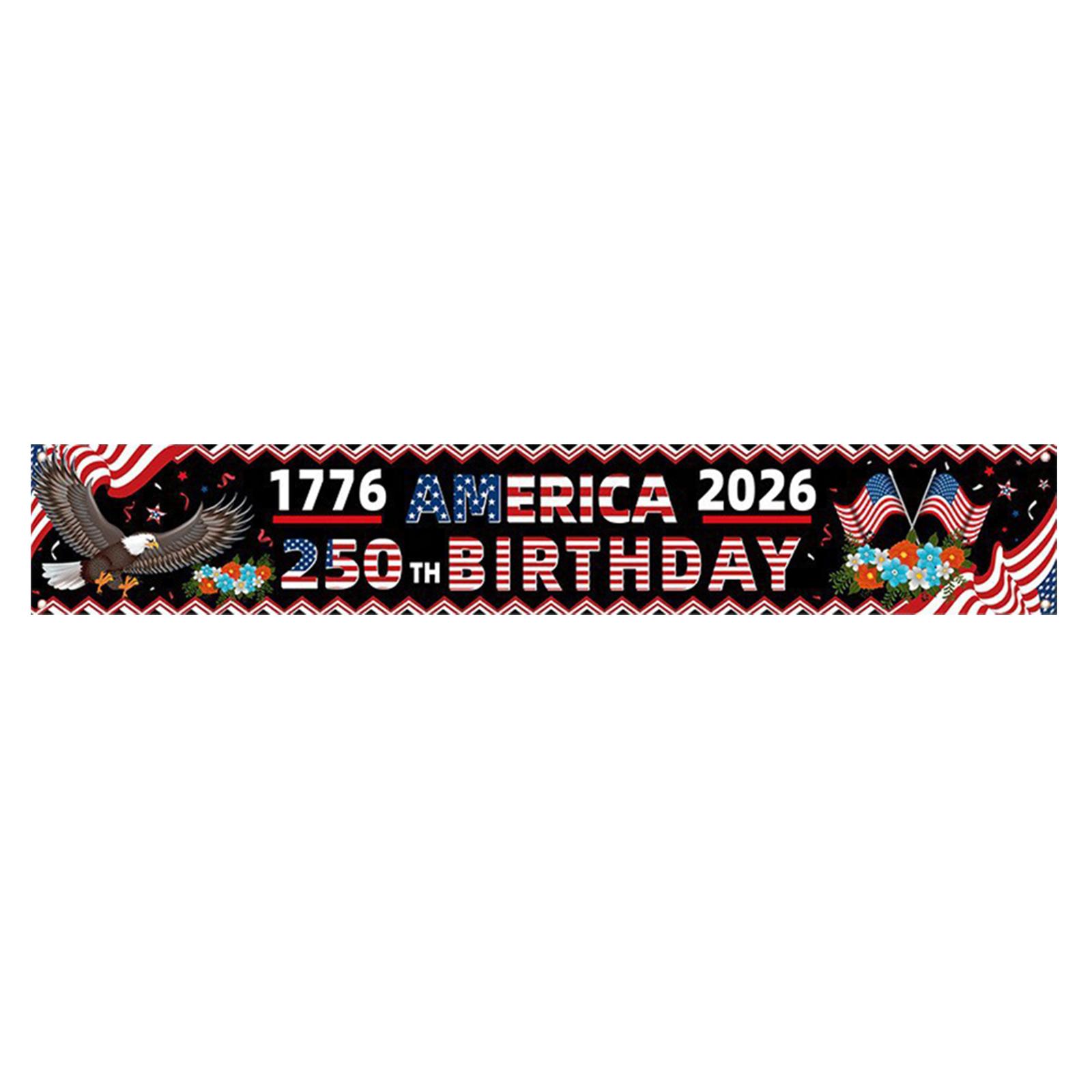 American 250th Anniversary Outdoor Porch Banner 250th Anniversary Decoration Flag One Size