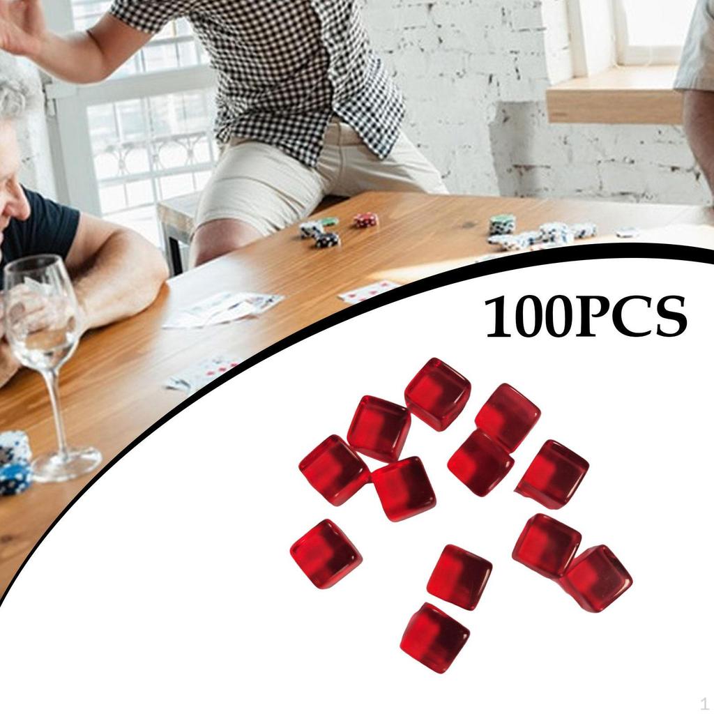 100 Pieces Acrylic Cubes Blank Dice DIY Learning Stacking Toy 1cm Board Game Building Blocks for