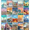 Urban Architecture Diamond Painting Decoration Diy Full Drill Santorini Madrid Rome Mosaic Inlay Cross Embroidery Set Gift
