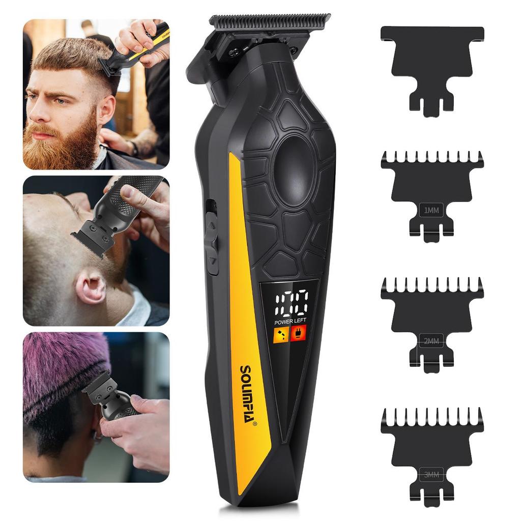 Solimpia Barber Haarschneider Professionelle Haarschneidemaschine Wiederaufladbarer Elektrischer Bartschneider Rasierer Nass und Trocken Haarschnitt