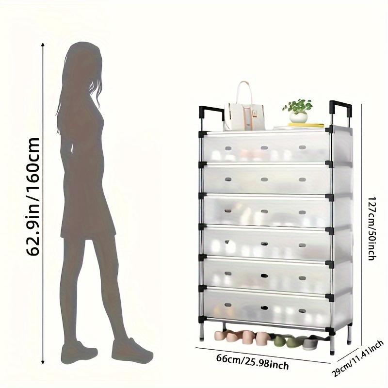 7-Tier Stainless Steel Shoe Rack - Dustproof, Durable Shoe Cabinet Organizer for Home, Bedroom, Office, Kitchen Storage, Shoe Storage Organizer