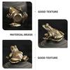 Mini Frogs Statue Retro Brass Solid Desktop Decorative Ornament Tiny Classical Pond Garden