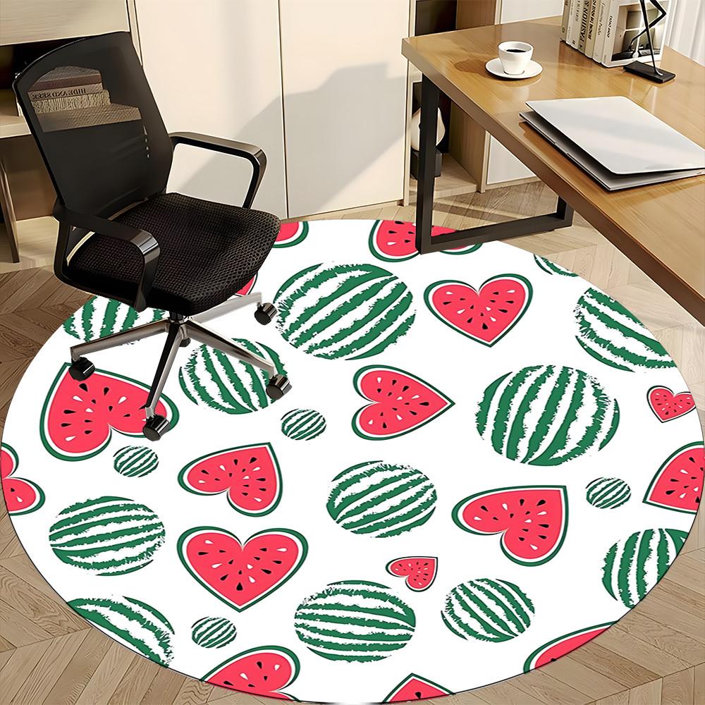1pc Watermelon Pattern Chair Carpet for Office, Soft Flannel Throw Mat, Perfect for Office,Holiday Party Decoration Choice Yy251113027