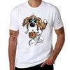 Funny St Bernard Dog Cartoon Tshirt Fitness Quick Dry Short Sleeve Top