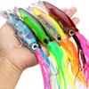 and fishing lure hard rod with triple floating octopus fishing artificial bait for saltwater Marlin, squid, tuna, 6-color set, 14cm, 40g, hooks, bait,