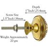 Handmade Gold Finished Classic Brass Door Knobs for Cabinets, Drawers, Wardrobes and Kitchen Cupboards - Set of 4 (38mm)