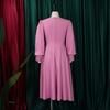 Mode Einfarbig A-Linien-Kleid Hohe Taille Elegant Übergröße Damenkleid Crossborder Frühling