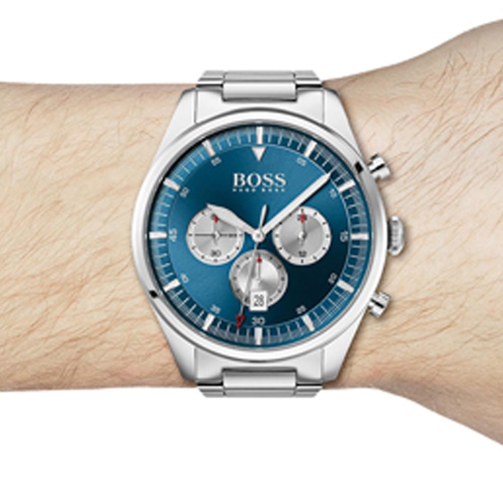 BOSS Pioneer Blue Silver Metal Men's Quartz Watch 1513713
