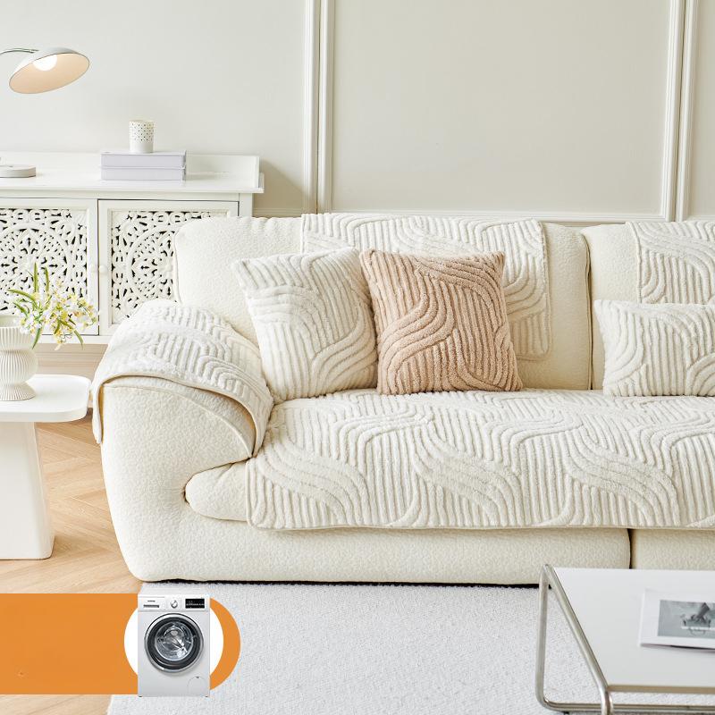 Winter Einfarbig Sofabezug Dick Rutschfest Dreidimensional Plüsch Sofa Handtuch Heimdekoration Sofa Rückenlehne Armlehne Bezug Tuch Couchkissen