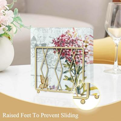 Metall Serviettenhalter Tischplatte Modern Servietten Spender Papier Serviettenhalter Golden Aufrechter Serviettenhalter für Küchentheken Esstisch Deko