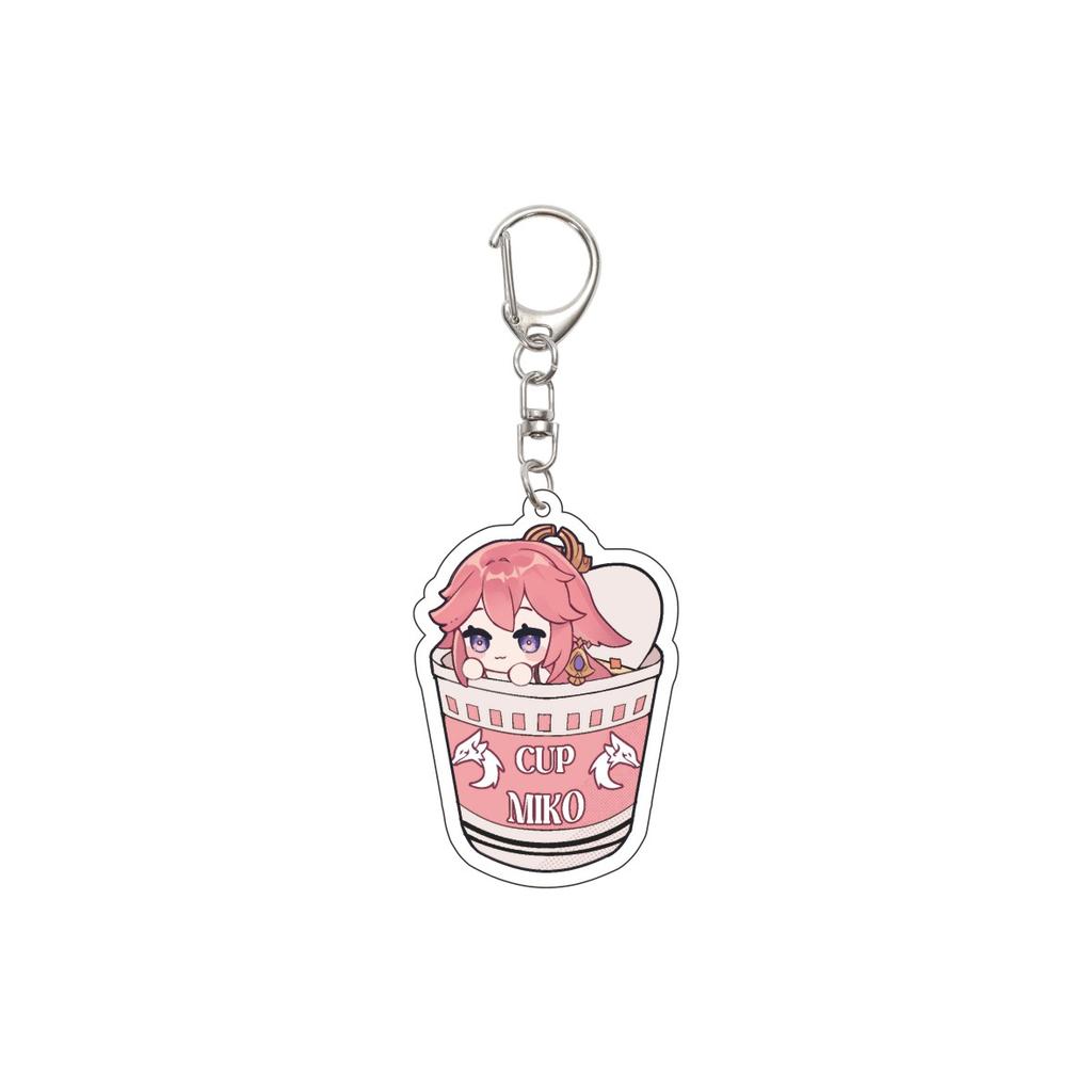 55MM Anime Genshin Impact Keychain Yae Miko Key Chain Acrylic Model Plate Christmas Gifts