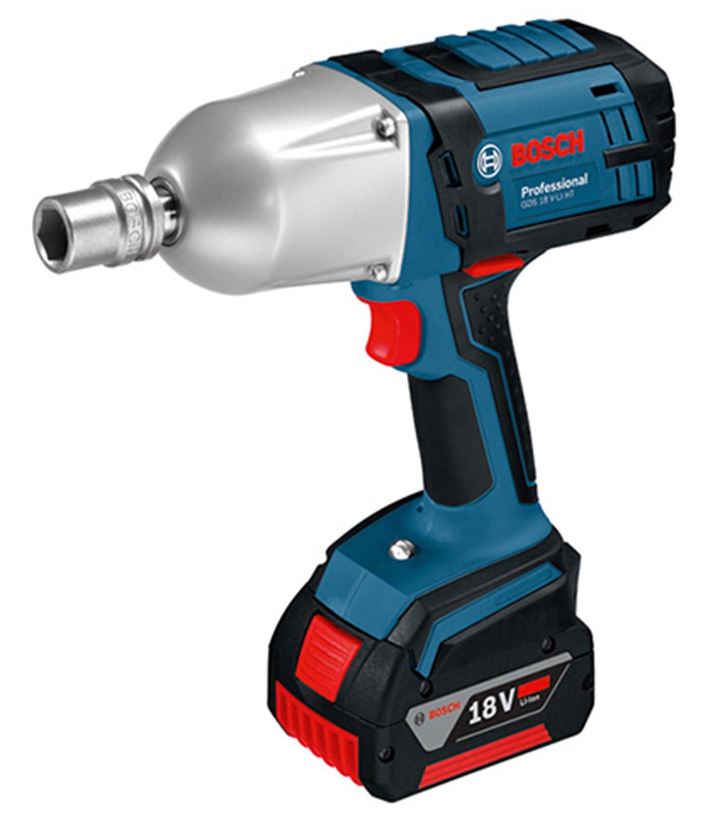 

Bosch Professional 18V Cordless Impact Wrench x Carrying Case (5.0Ah 2, Charger, Included) GDS18V-LIHTS синій