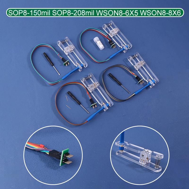 1set Download Cable No Disassembly Chip Ultra Long Spring Clip Burning Needle Burning Writing Cable