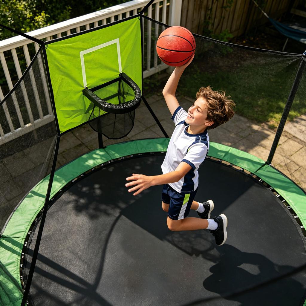 Kids with Basketball Hoop - Soft Basketball Set for Toddlers, Indoor Outdoor Jumping Fun for Boys Girls, Includes Basketball Board and Ball
