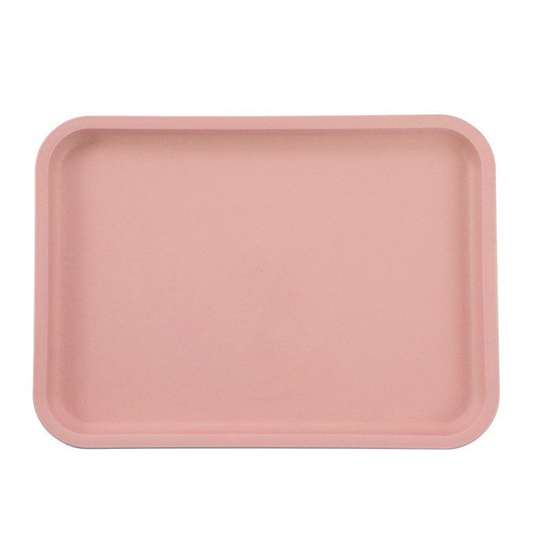 

2 шт. поднос в скандинавском стиле, пластиковый бытовой прямоугольный поднос для гостиной, барбекю, кофейни, ресторана, чайный поднос S 2pcs розовый