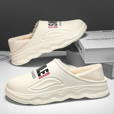 Fashion Man Slippers Platform Flexible Outdoor Recommended Slip-on Waterproof Comfortable Wear-Resistant Anti-slip Plus Velvet Keep Warm
